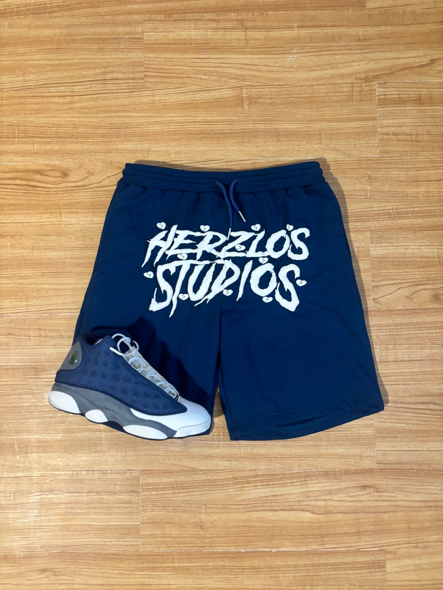 HERZLOS HEARTBROKEN SHORTS (NAVY BLUE)