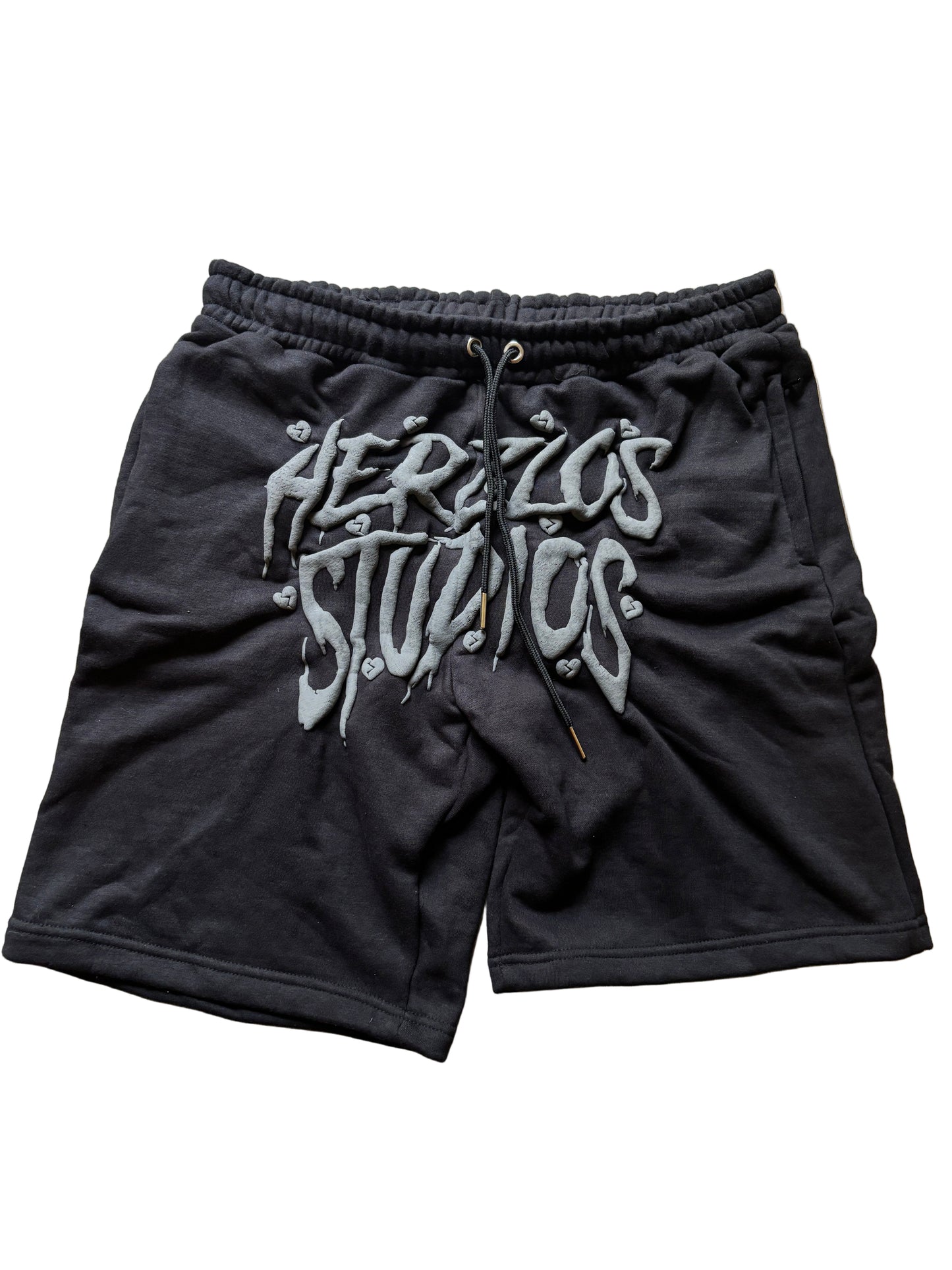 HERZLOS HEARTBROKEN SHORTS (BLACK & GREY)