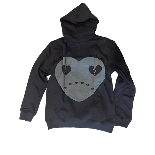 HERZLOS HEARTBROKEN BLACK & GREY HOODIE