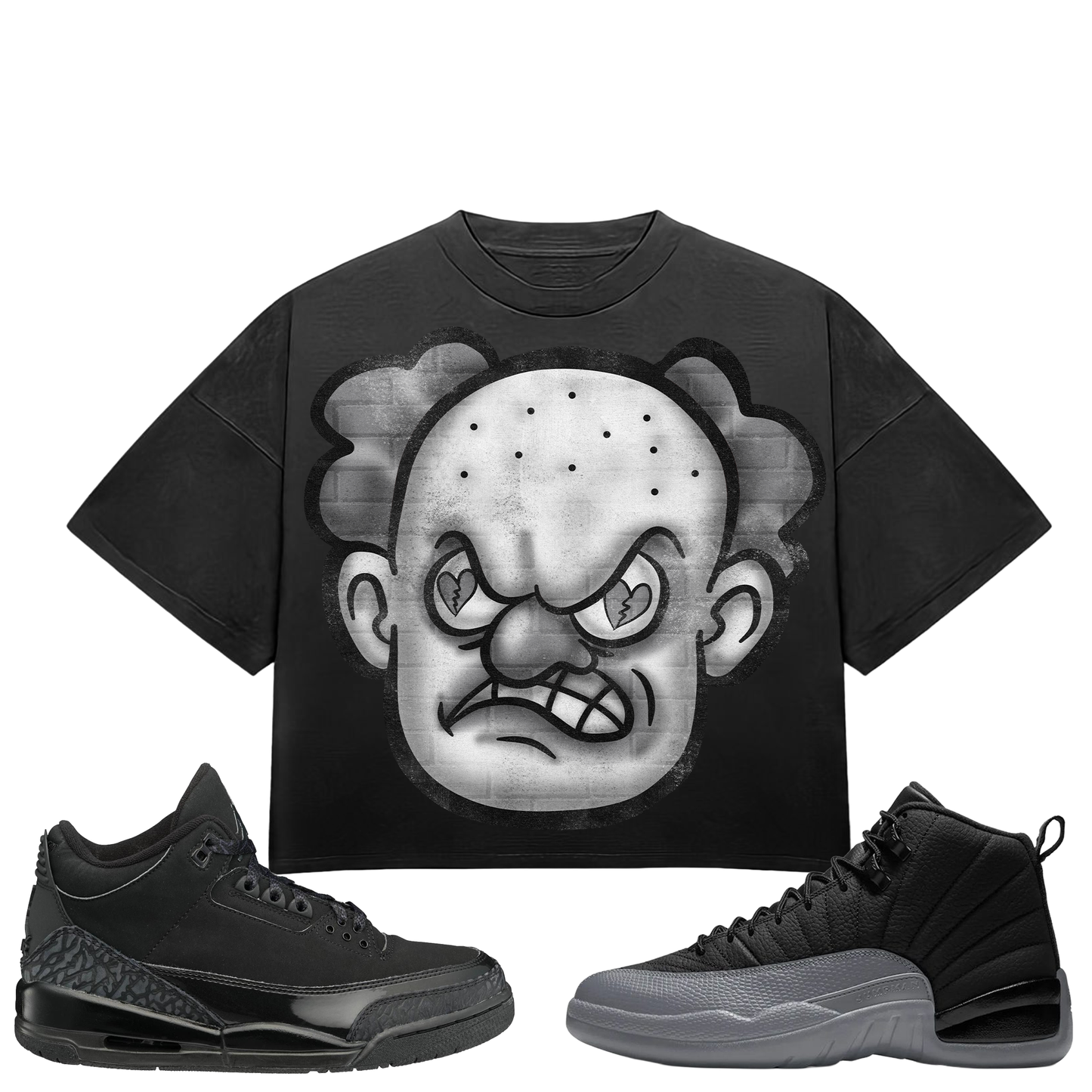 HeartBroken Clown Black & Grey T-Shirt