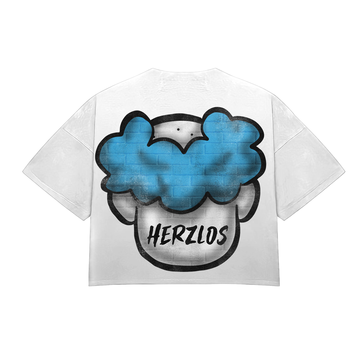 HeartBroken Clown Powder Blue & White T-Shirt