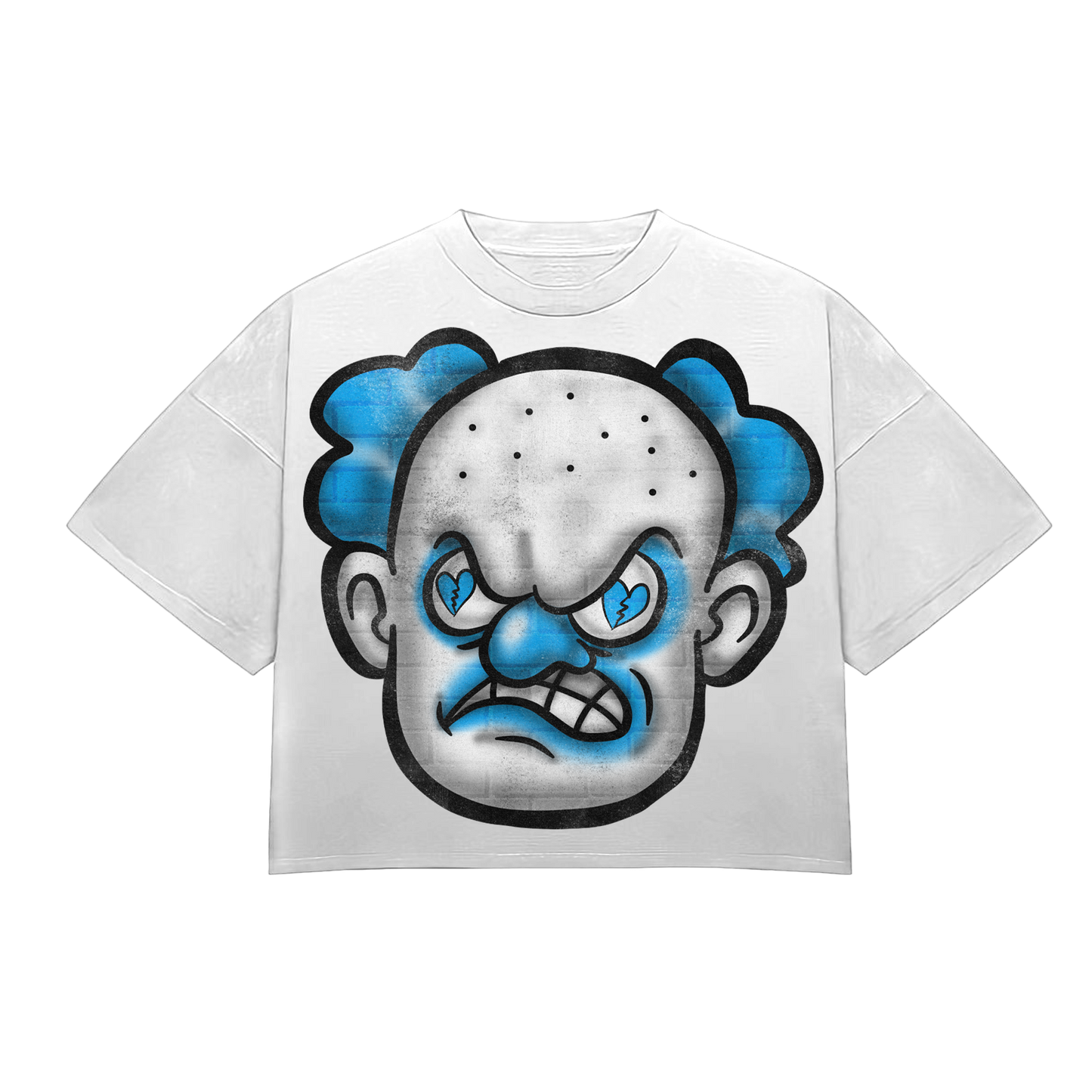 HeartBroken Clown Powder Blue & White T-Shirt