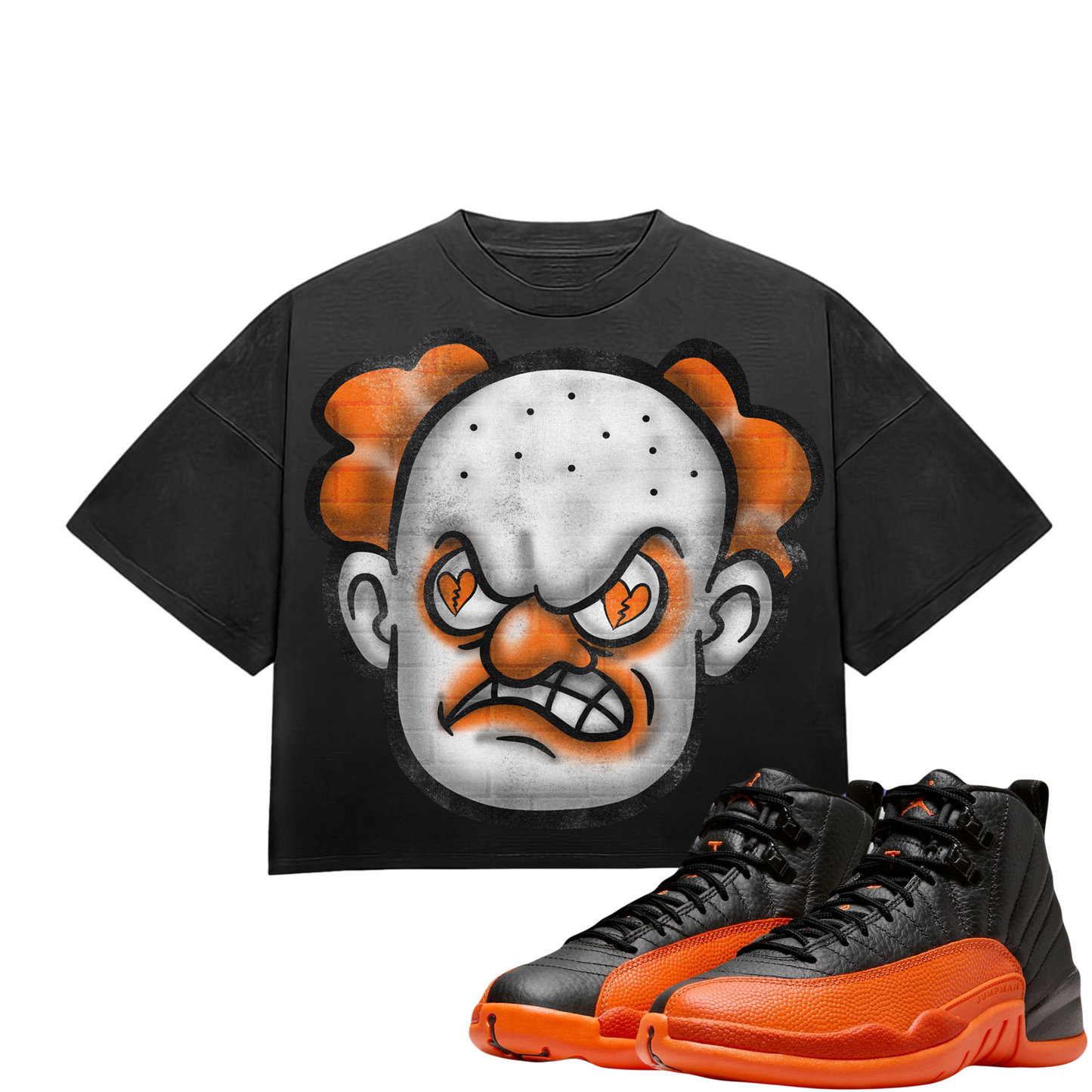 HeartBroken Clown Black & Orange T-Shirt