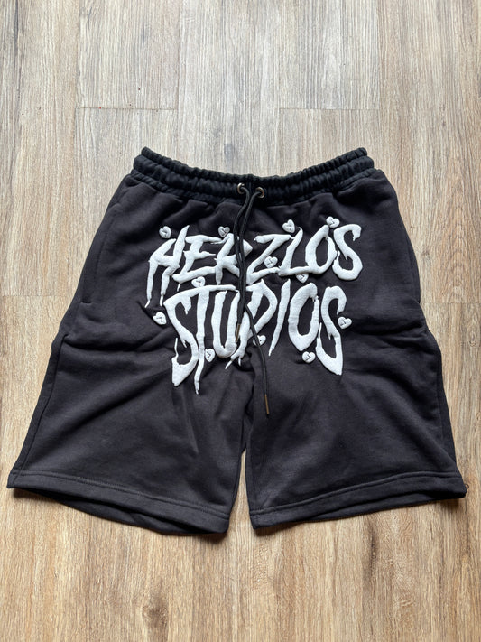 HERZLOS HEARTBROKEN SHORTS (BLACK)