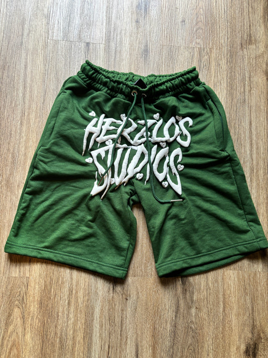 HERZLOS HEARTBROKEN SHORTS (GREEN)