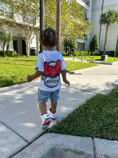 Heartbroken Clown Toddler RED & White Tee