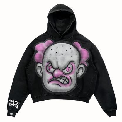 HEARTBROKEN CLOWN BLACK & PINK HOODIE (ON HAND READY TO SHIP)