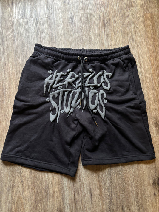 HERZLOS HEARTBROKEN SHORTS (BLACK & GREY)