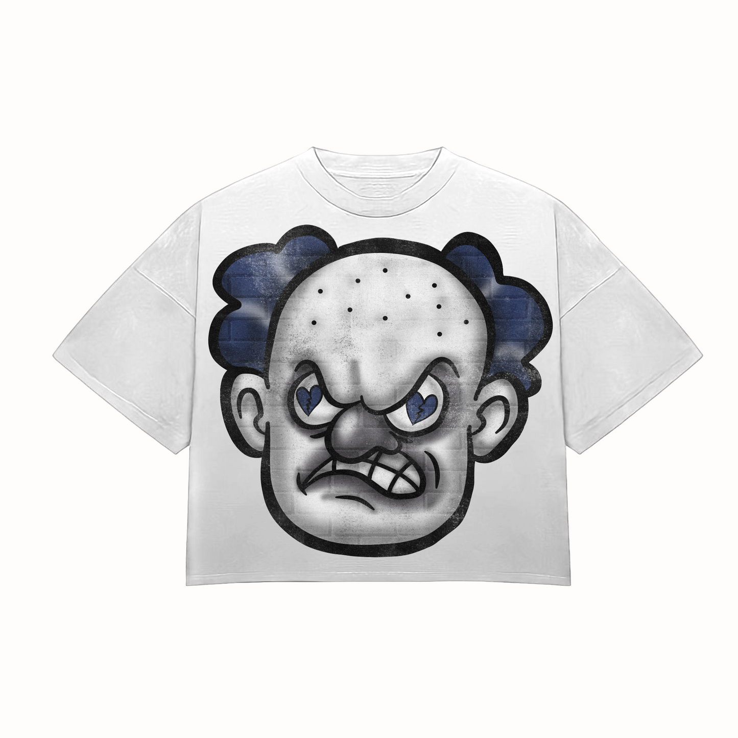 HeartBroken Clown French Blue & White T-Shirt