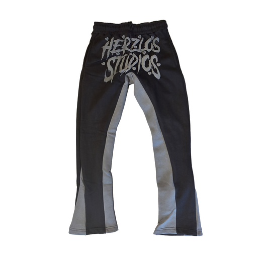 HERZLOS HEARTBROKEN BLACK & GREY SWEATPANTS