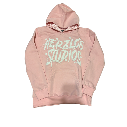 HERZLOS HEARTBROKEN PINK HOODIE