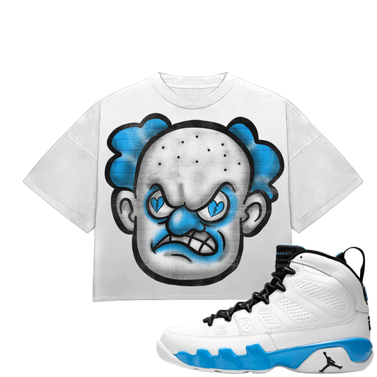 HeartBroken Clown Powder Blue & White T-Shirt