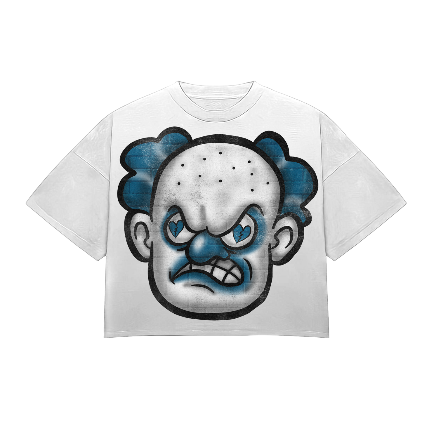 HeartBroken Clown Military Blue & White T-Shirt