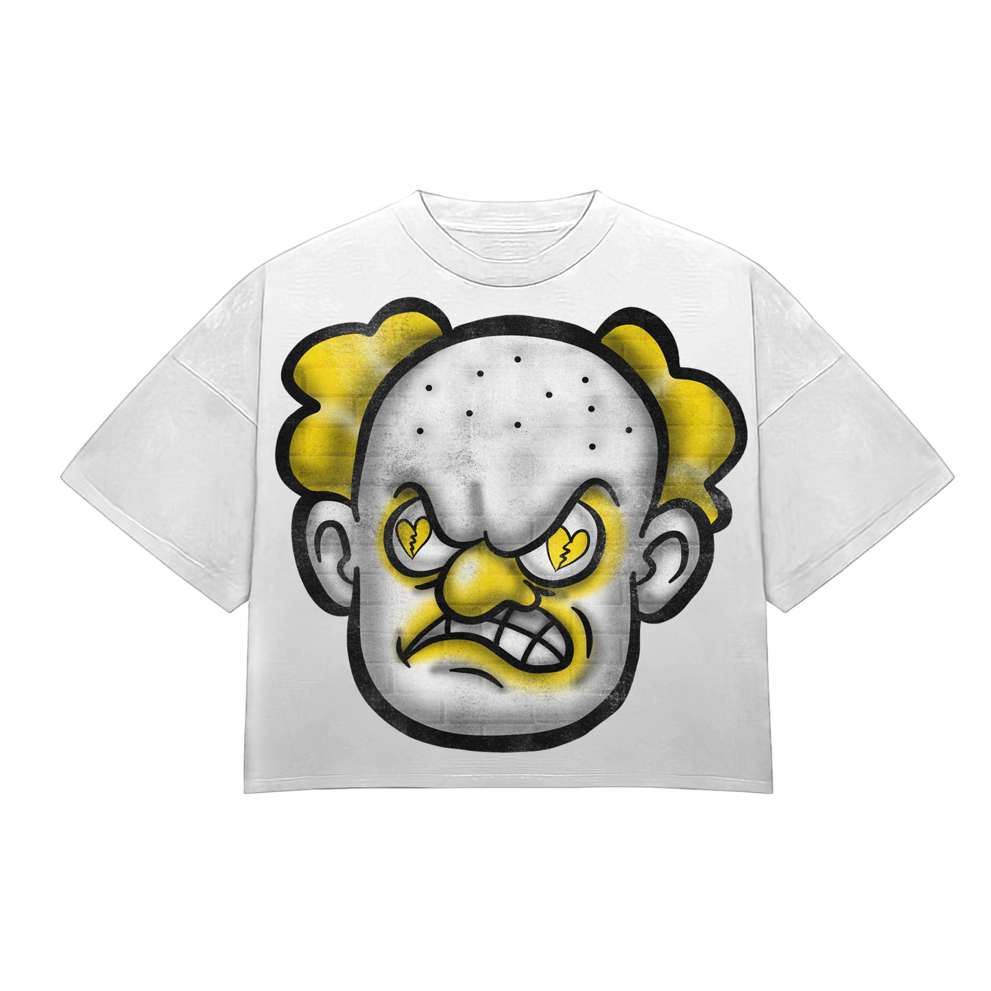 HeartBroken Clown Yellow & White T-Shirt