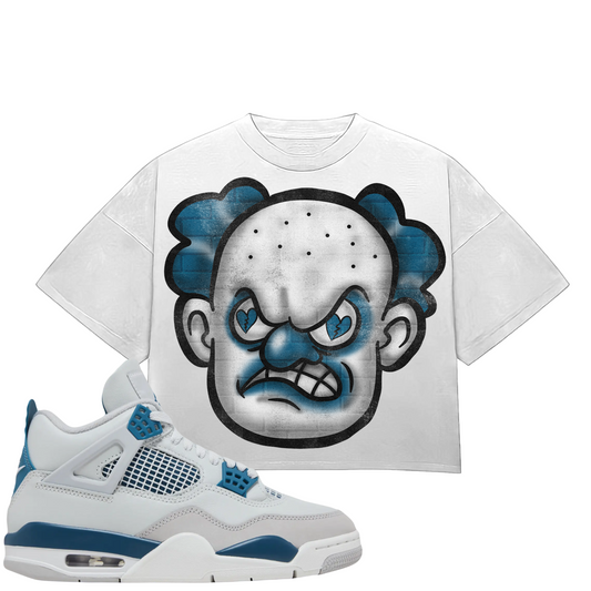 HeartBroken Clown Military Blue & White T-Shirt