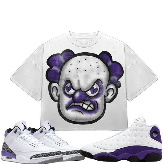 HeartBroken Clown Purple & White T-Shirt