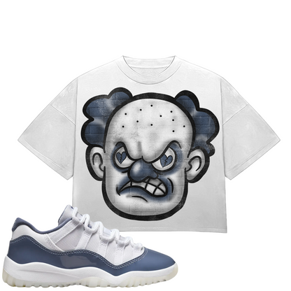 HeartBroken Clown Navy Blue & White T-Shirt