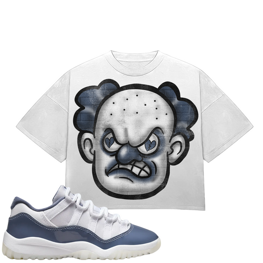 HeartBroken Clown Navy Blue & White T-Shirt