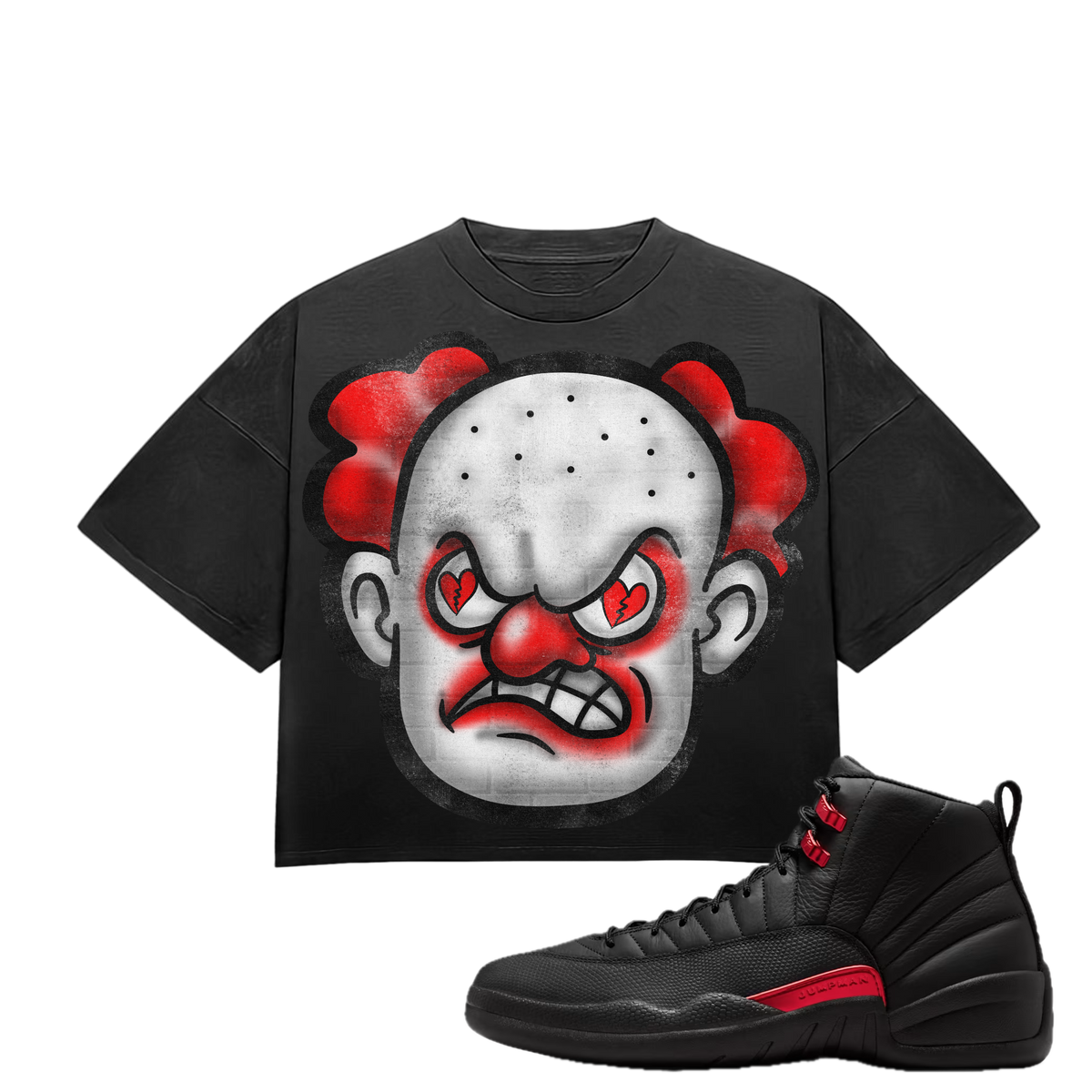 HeartBroken Clown Black & Red T-Shirt